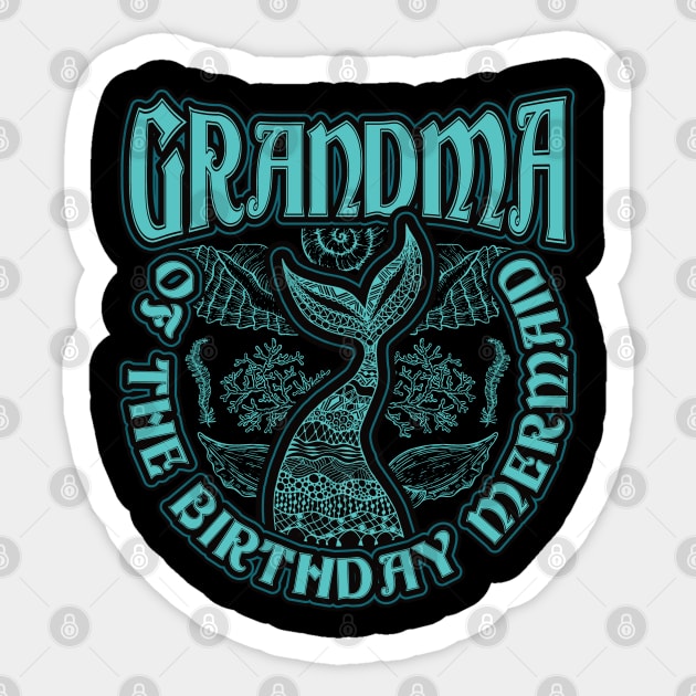 Grandma of the Birthday Mermaid Sticker by aneisha